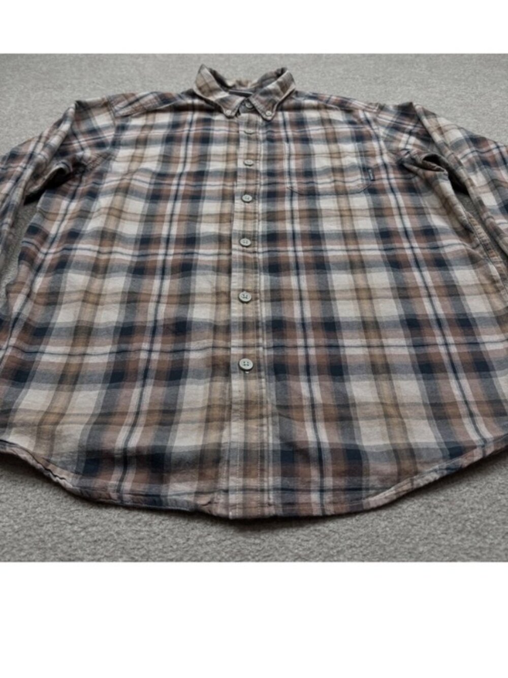 Columbia Button Up Shirt Mens Size M Brown Long Sleeve Plaid Flannel - Picture 2 of 6